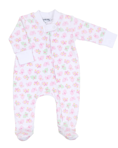 PINK COTTONTAILS ZIP FOOTIE