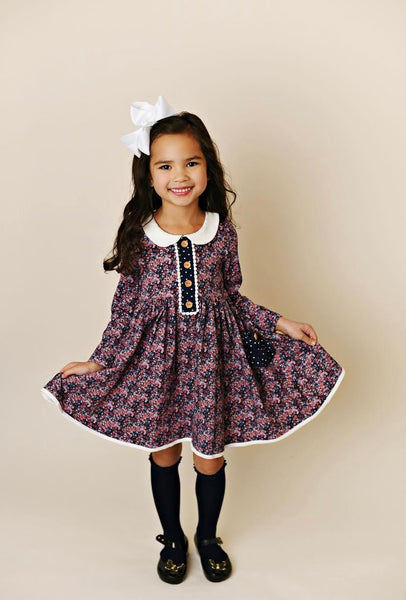 SWOON BABY MIDNIGHT GARDEN PETAL PROPER POCKET DRESS #2336