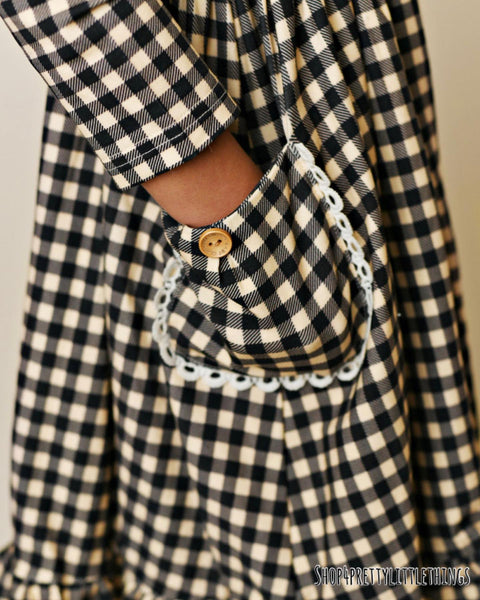 SWOON BABY LEOPARD PRIM GINGHAM POCKET DRESS #2311