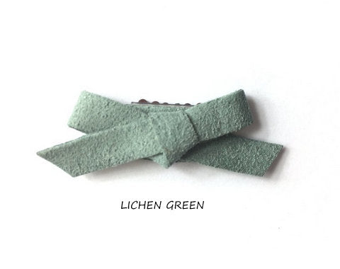 BABY WISP, MINI LATCH CLIP FAUX SUEDE HAND TIED BOW