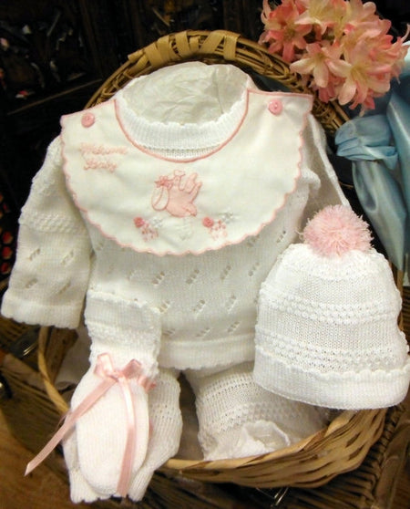 WILL'BETH PINK KNIT BABY SET #806560