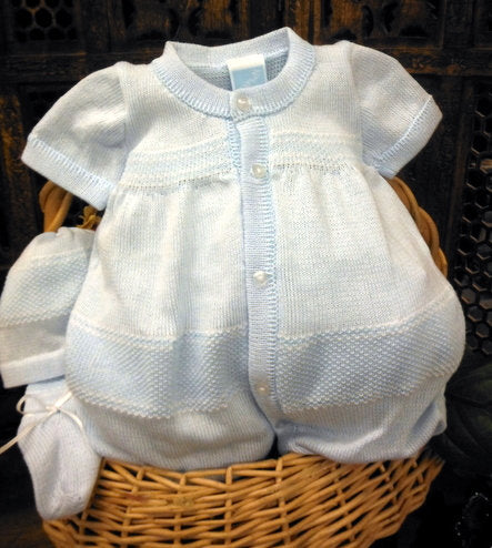 WILL'BETH 3PC BLUE KNIT ROMPER #855070