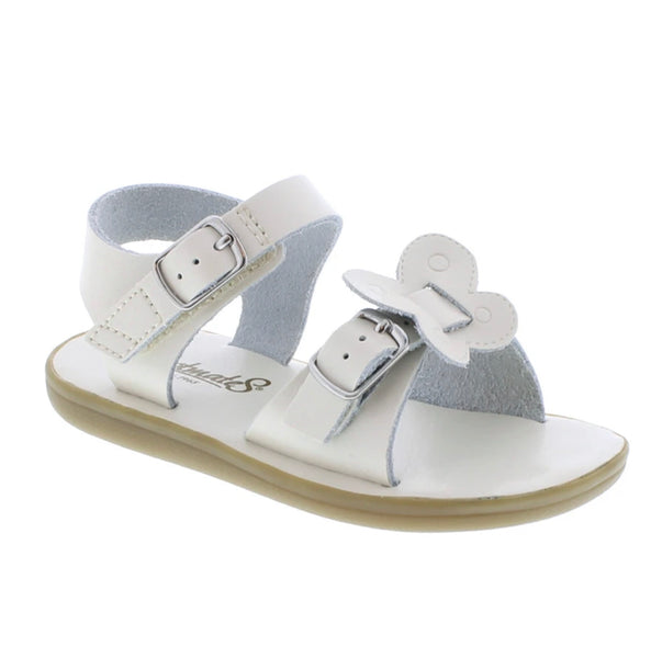 FOOTMATES MONARCH SANDAL IN BONE PEARLIZED