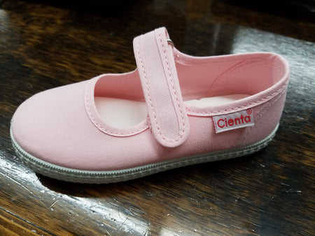 CIENTA T-STRAP SHOE IN BABY PINK #51000-03