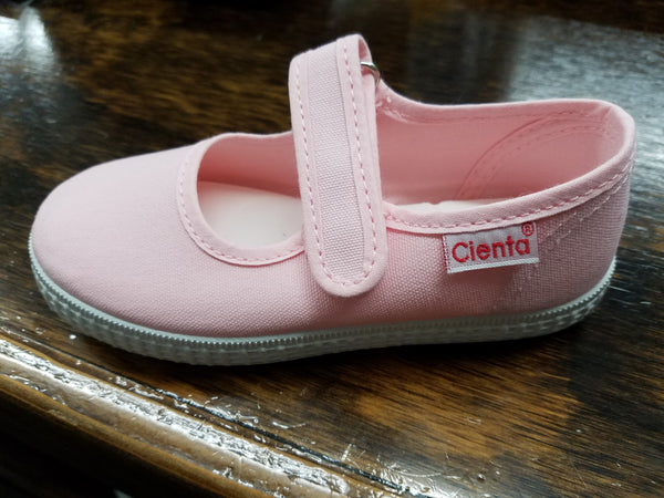 CIENTA T-STRAP SHOE IN BABY PINK #51000-03