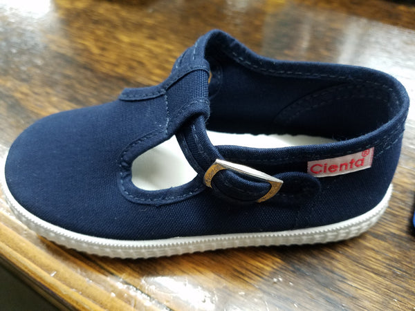 CIENTA T-STRAP SHOE IN NAVY #51000-77