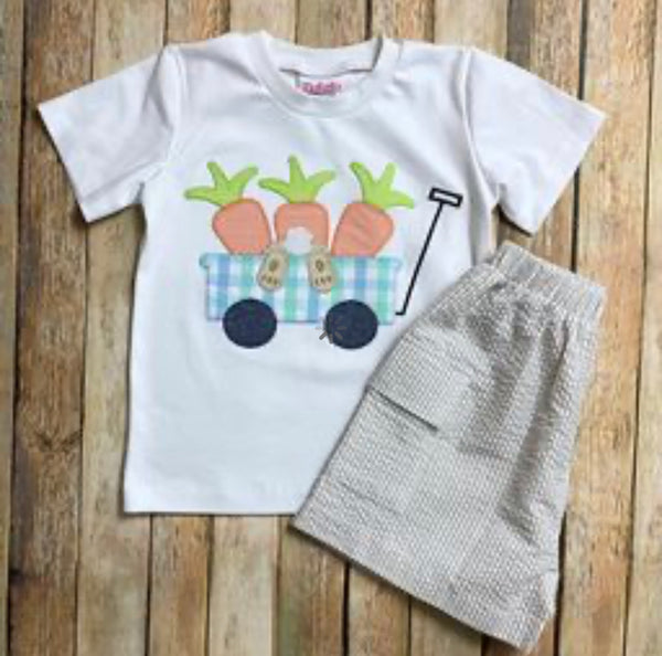 CARROT APPLIQUÉ SHORT SET