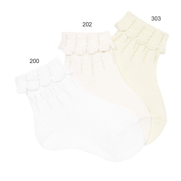 SCALLOPED EDGE FOLD ANKLET IN WHITE #2337200