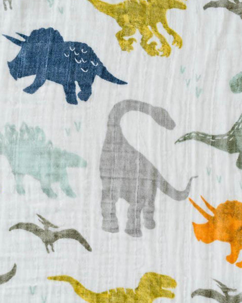 COTTON MUSLIN SWADDLE, DINO FRIENDS