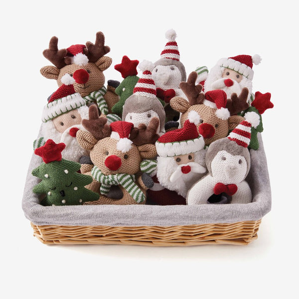 HOLIDAY KNIT BABY RING RATTLE