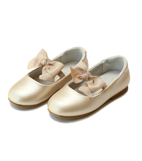 PAULINE BOW FLAT IN CHAMPAGNE