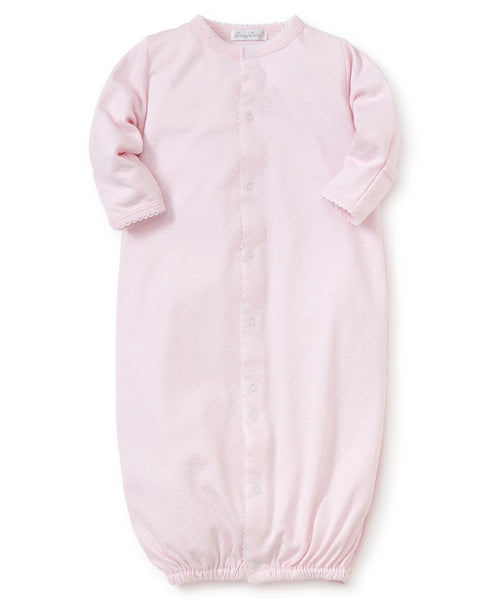 PINK/WHITE TINY DOTS CONVERTER GOWN & HAT SET