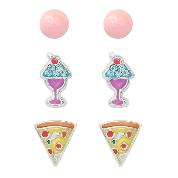 "PARTY TIME" STUD EARRING SET IN STERLING SILVER