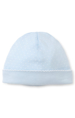 LIGHT BLUE/WHITE TINY DOTS CONVERTER GOWN & HAT SET