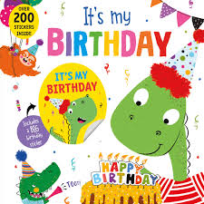 IT'S MY BIRTHDAY BOOK WITH STICKERS, DINOSAUR