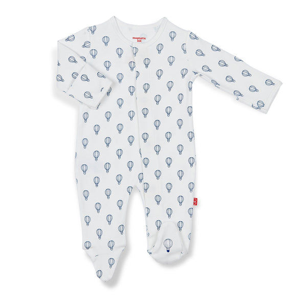 BLUE OPEN SKY ORGANIC COTTON MAGNETIC FOOTIE #170519