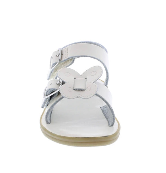 FOOTMATES MONARCH SANDAL IN BONE PEARLIZED