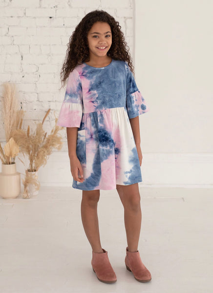 MABEL & HONEY LITTLE LADY TIE DYE DRESS