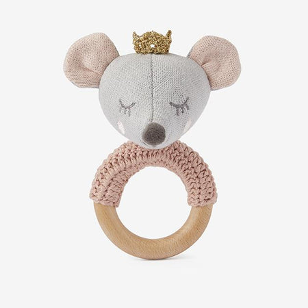FELIX THE FOX KNIT BABY RING RATTLE