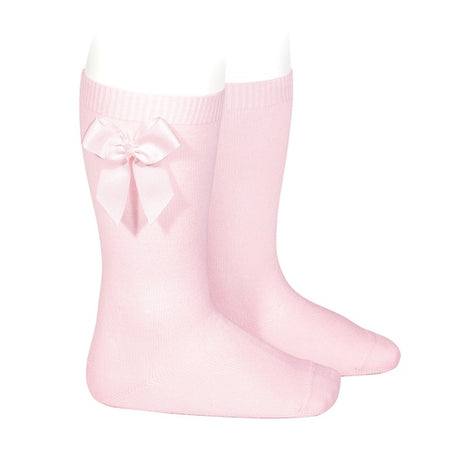 CROCHET KNEE SOCK WITH BOW IN COUNTRY PINK #2519526