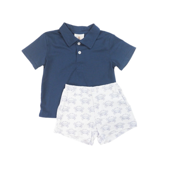 BLUE CRAB POLO SHORT SET