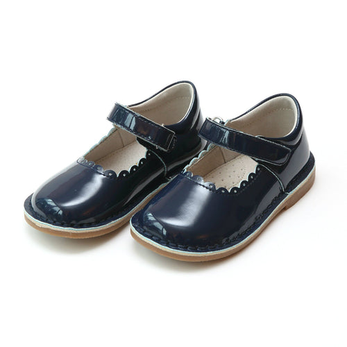 CAITLIN SCALLOPED MARY JANE IN PATENT NAVY #19488PN