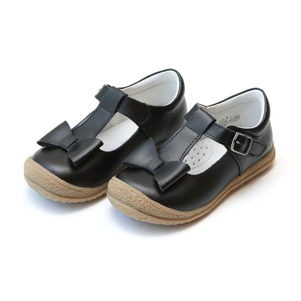 EMMA T-STRAP MARY JANE WITH BOW IN BLACK #21444