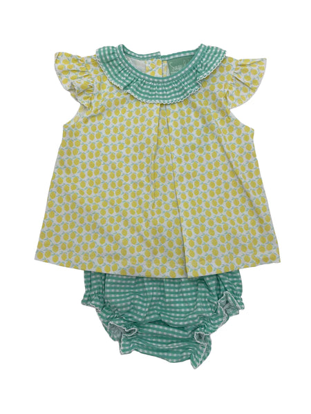 SAGE AND LILY LEMON GREEN GINGHAM CAROLINE BUBBLE, 7895