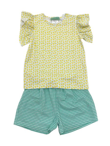 SAGE AND LILY SPRING FLOWERS PLEATED SHORT SET