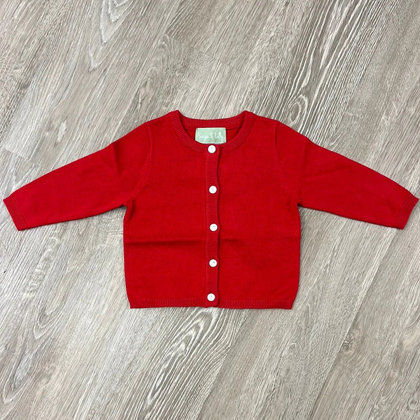 RED CARDIGAN SWEATER