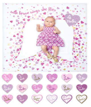 Baby's First Year Deluxe Blanket & Cards Set-With Brave Wings #22584