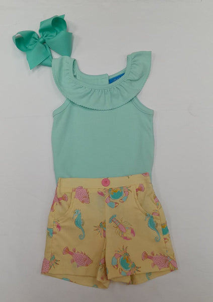 J BAILEY AQUA SEAHORSE SHORT SET