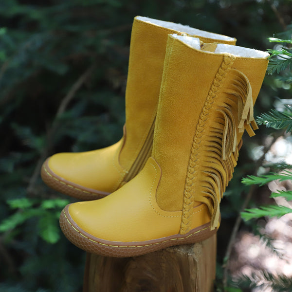 LIVIE & LUCA SONOMA LEATHER FRINGE BOOT IN BUTTERSCOTCH