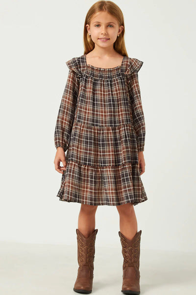 HAYDEN BROWN SQUARE NECK PLAID DRESS PRETTY LITTLE THINGS AT NEW