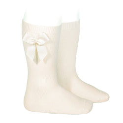 CROCHET KNEE SOCK WITH BOW IN ROSE PINK #2519500