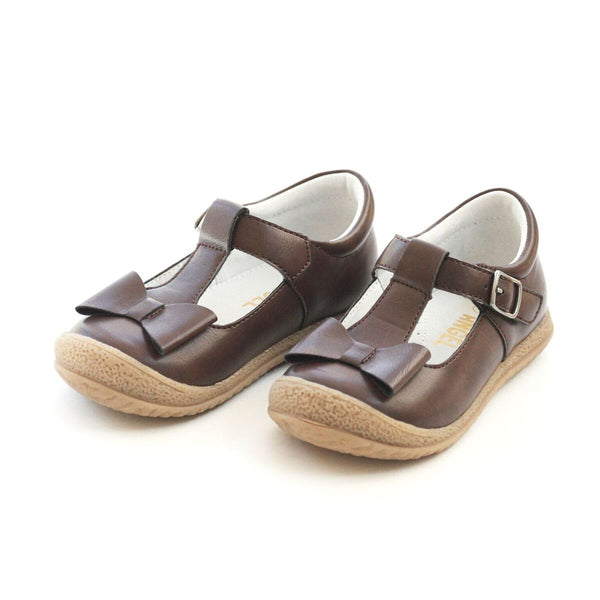 EMMA T-STRAP MARY JANE WITH BOW IN DARK BROWN #21444