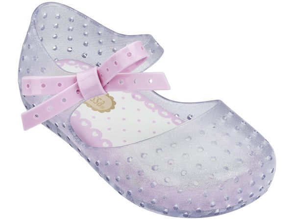 MINI MELISSA FURADINHA BOW SHOE IN CLEAR GLASS SPARKLE #21798