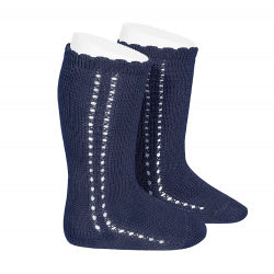 CROCHET KNEE SOCK IN NAVY #2569480