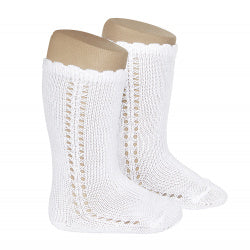 CROCHET KNEE SOCK IN WHITE #2569200