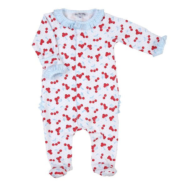SWEET CHERRIES PRINTED RUFFLE FRONT FOOTIE