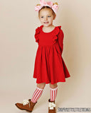 RED PICOT POCKET BELLA DRESS #23103