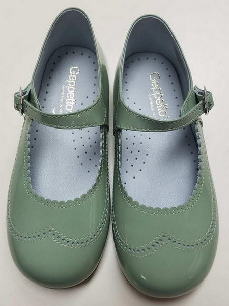 #21517 PALE GREEN, PATENT LEATHER, MARY JANE BY GEPPETTOS