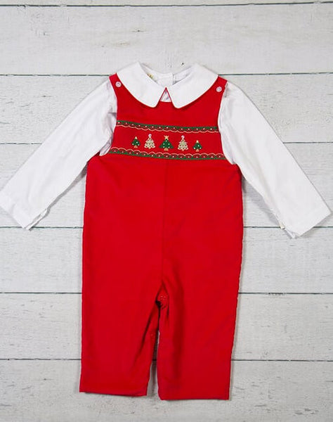 CLASSIC RED TREE, SMOCKED LONGALL SET #19442