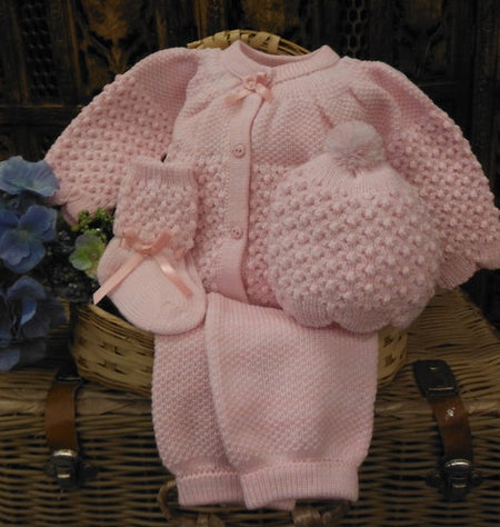WILL'BETH 4PC KNIT SET IN PINK #807760