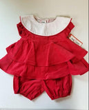 RED CORDUROY LAYERED BUBBLE #20977