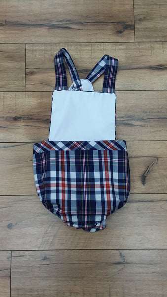 SEABROOK SUNSUIT IN PLANTERS INN PLAID WITH WORTH AVENUE WHITE