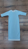 SADLER SACK GOWN IN BUCKHEAD BLUE WITH WHITE