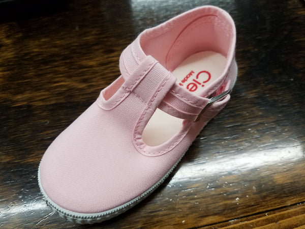 CIENTA T-STRAP SHOE IN BABY PINK #51000-03