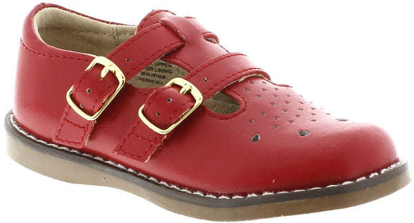 DANIELLE APPLE RED DOUBLE BUCKLE MARY JANE BY FOOTMATES #21263