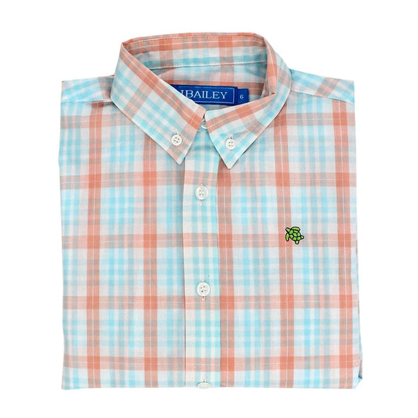 WATERCOLOR PLAID LONG SLEEVE BUTTON DOWN